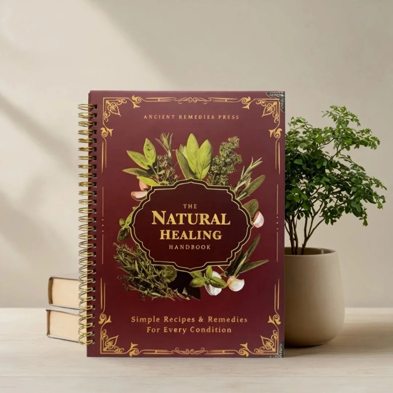 Herbal Wellness Book - Natural Healing Manual Spiral Bound Wellness