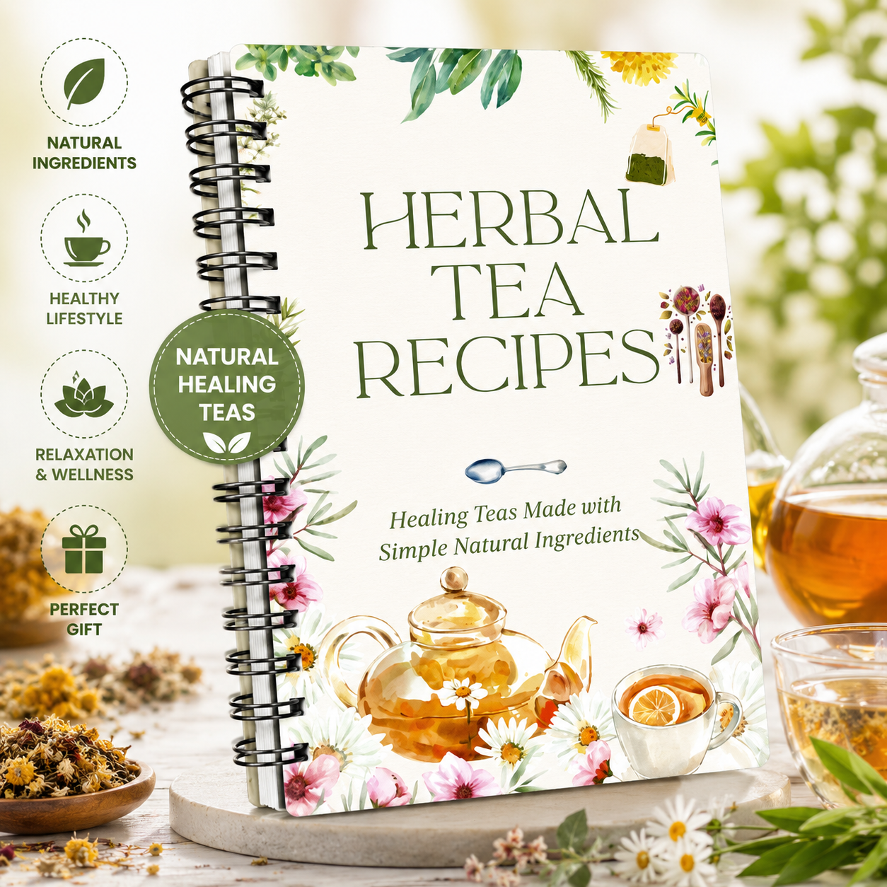 Herbal Tea Recipes Book – Natu - Wellness Herbal Tea Blends avaliação e preço