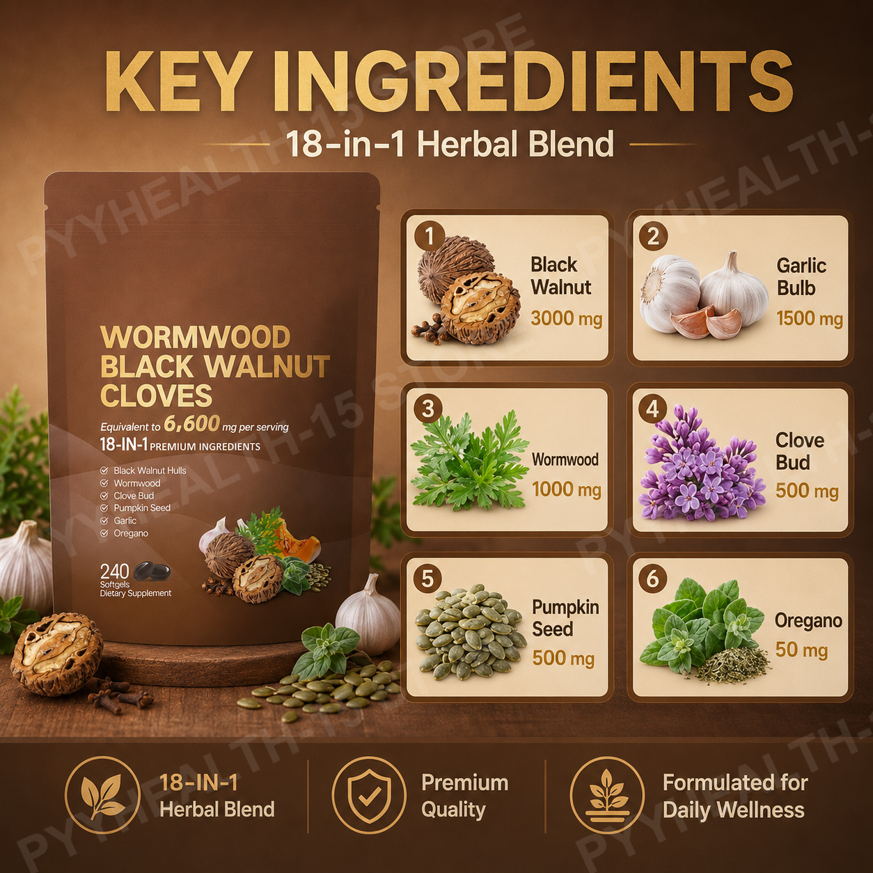 18-in-1 Wormwood Black Walnut  - Herbal Wellness In avaliação e preço